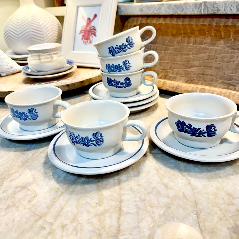 Pfaltzgraff White and Blue Floral Serveware Collection - Picture 5 of 11
